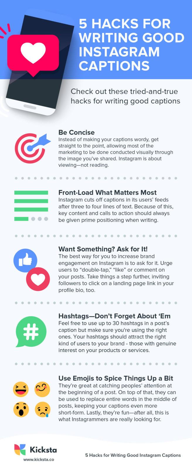 5 Hacks for Writing good Instagram Captions [INFOGRAPHIC]