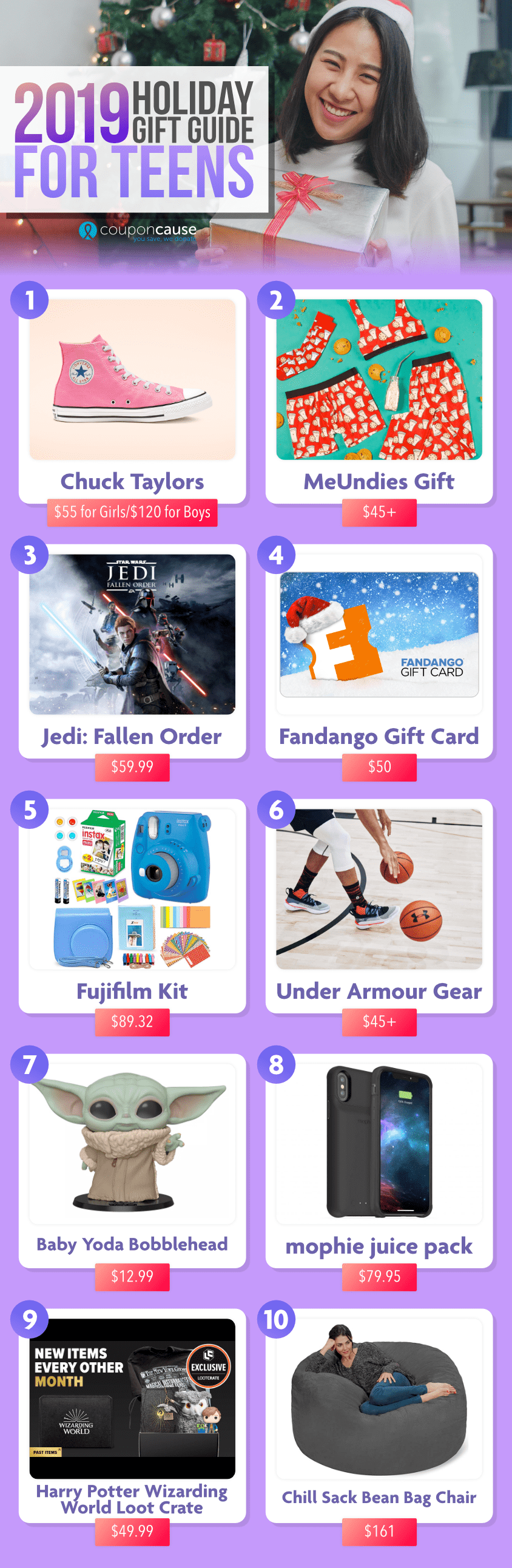 CouponCause Holiday Gift Guide for Teens 2019
